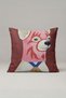Brown and Pink Cartoon Dog Patterned Cushion Cover 154 – Rosy Cartoon Dog Design, 40 X 40 Cm.