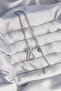 316L Steel Silver Color Bow Detailed Zircon Stone Drop Model Necklace - 2