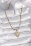 316L Steel Gold Color Italian Chain with Zircon Stone Pole Star Processing Women's Necklace - 2