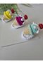 Hairless Baby Hairpin 3-Piece Ice Cream Model Handmade Knitted Anti-Allergic Organic Baby Hair Accessories