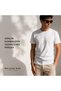Men's T-Shirt White Regular Fit Crew Neck Cotton 30/1 Single Jersey Fabric - 6