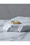 Pyramid Detailed Stone-Encrusted Gold Color Plated Steel Ring - 2