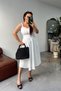 Luxury Quality Lycra Denim Fabric Dress White - 3