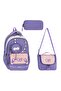 Multi-Compartment'Kids Bags' Orthopedic School Bag with Lid, Lunch Box, Pen Holder and Wallet, 4-Piece School Bag Set