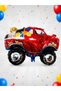 Jeep Car Foil Balloon 45 X 70 cm Red Monster Truck Helium Compatible Birthday Party Balloon - 2