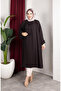Bürümcük Fabric Raglan Sleeve Long Tunic 0902-09 Dark Brown - 2