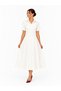 Ecru Pearl-Detained Midi Dress