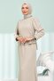 Stone Detailed Peplum Design Evening Dress - 2