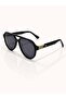 Phantom Polarized Square Sunglasses for Men & Women, Black Frame with Gold Accents, Smoke Grey Lenses | Model 3286-C2