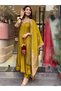 Mustard Green Silk Top Plazzo & Dupatta - TRT1001 - Mustard Green-Size:L-40-Inches - 5