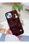 iPhone 14 Plus Compatible Star Design Leather Look Flexible Silicone Case with Handle
