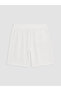 Xside White Regular Fit Linen Blend Men's Shorts - 6