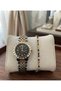 Women's Steel Wristwatch Colorful Waterway Bracelet Gift with Calendar Stone Detail Stylish Watch Set Frn06 - 2