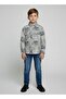 Boys Grey Floral Printed Cotton Shirt - 4
