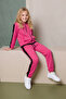 Girl's 2-Piece Stripe Detailed Hooded Zipper Tracksuit Set - 2