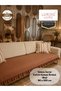 100% Cotton Linen Ruffled Sofa Cover Velora Series, Bed Runner, Decorative, Modern Design, Non-Slip, Dust-Repellent, Anti-Pilling, 90X200 cm - 4