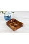 Natural Acacia Wood Napkin Holder - Wind-Proof Weighted Wooden Desktop Square Napkin Holder - Indoor and Outdoor, Garden, Balcony Compatible (17X17 cm) - 6