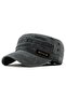 Men Women Distressed Patrol Castro Hat Flat Top Breathable Summer Sun Hat Cotton - 2
