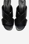 Lavean Black Knitted Cross-Strapped Women's Wedge Heeled Slippers - 2