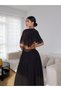 Women's Cape Sleeves Lace Detailed Chiffon Maxi Dress (New Season) - 3