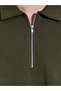 Men Olive Solid Zip-Up Sweatshirt - 4