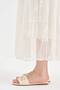 Women's beaded belted lined skirt with elastic waistband design - 6
