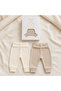 2-Piece Baby Pants Set with Lycra Ribbed Elastic Waist and Cuffed Legs