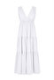 V-Neck Lined Long Dress Ecru