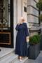 Women's Ruffled Tencel Dress Navy Blue - 2