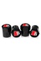 Audi S Logo Aluminum Plating 4 Pcs Valve Cover (Black-Black) - 4