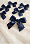 Navy Blue 2 cm Satin Bow, Dowry Box, Bundle Decoration, Wedding, Christmas Ornament, Candy Box, Birthday Decoration 20 Pieces - 4