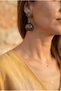 Handmade Brown Leopard Pattern Ceramic and Brass Earrings - 4