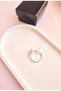 Xuping Silver Color Non-Tarnish Zircon Stone Solitaire Women's Ring (with Mini Black Box) - 5