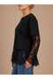 New Season Modal Cotton Casual Lace Detailed Women's T-Shirt - 3