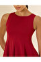 Women Red Sleeveless Fit and Flare Peplum Top - 4