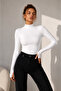 Women's White Finger Detailed Bodysuit - 3