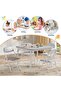 1 Box Wide Back Folding Children's Table and Chair Set - Durable, Space-Saving, Easy to Fold, Comfortable, Portable - 8