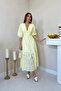 Women's Ecru Ruched Detailed Lace Brode Dress - 2