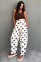 Ecru Polka Dot Elastic Waist Balloon Women's Trousers Mg2886 - 4
