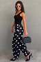 Black Polka Dot Elastic Waist Balloon Women's Trousers Mg2886 - 3