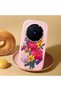 Vivo X300 Pro Compatible Case Camera Protective Pink Silicone Couple Phone Case with Floral Pattern - 2