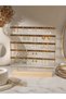 5 Row Earring Stand / Gold Metal Wooden Base Earring Jewelry Display Stand / 120 Holes Desktop Earring Organizer and Earring Stand - 2