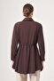 Women's Collared Knitwear Poplin Shirt Brown 31444 - 6
