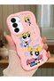Samsung Galaxy A17 Compatible Case Camera Protective Pink Silicone Couple Phone Case Cartoon Pattern