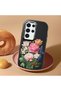 Samsung Galaxy S24 Ultra Compatible Case Camera Protective Black Silicone Couple Phone Case with Floral Pattern - 2