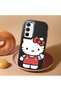 Samsung Galaxy A35 Compatible Case Camera Protector Black Silicone Couple Phone Case Kitty Pattern - 2