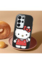 Samsung Galaxy S25 Ultra Compatible Case Camera Protector Black Silicone Couple Phone Case Kitty Pattern - 2