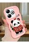 Infinix Hot 40I Compatible Case Camera Protector Pink Silicone Couple Phone Case Panda Pattern