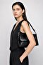Women's Valeria Multi-Compartment Soft Leather Look Black Shoulder and Crossbody Bag with Adjustable Strap - 7