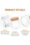 6 Pack 200ml Clear Glass Jars with Cork Lids, Thick Empty Storage Bottles for DIY Candle Making, Wed - 6